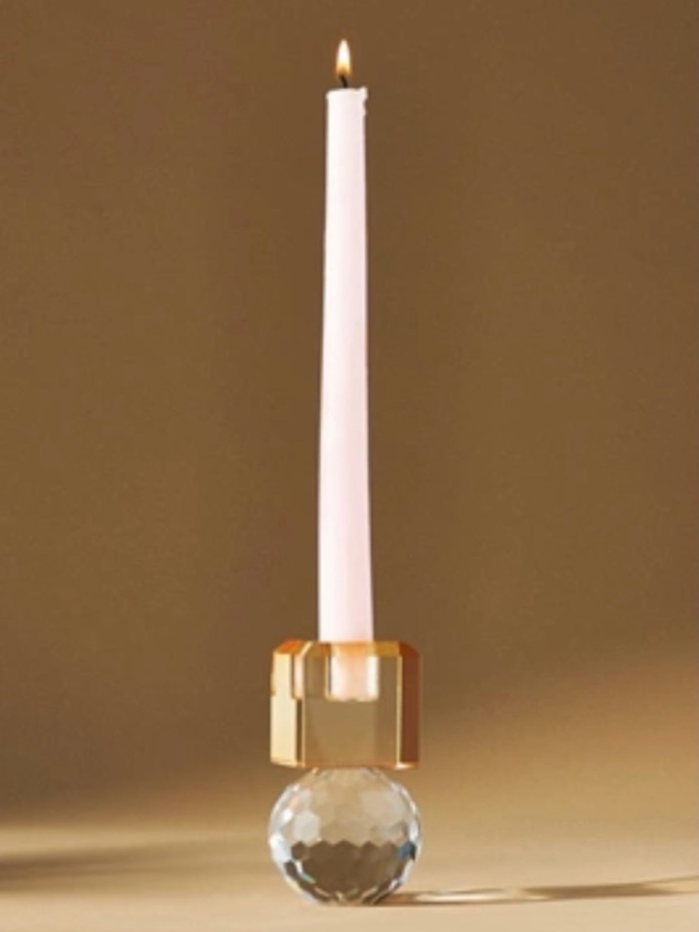 Anthropologie Cut Glass Candle Holder